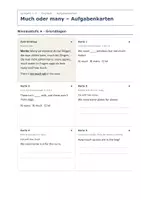 Vorschau - Aufgabenkarten - Much oder many – Aufgabenkarten Englisch - Seite 1