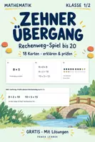 Vorschau - Spiele - Gratis: Zehnerübergang bis 20 – Rechenweg-Spiel 1/2 - Deckblatt