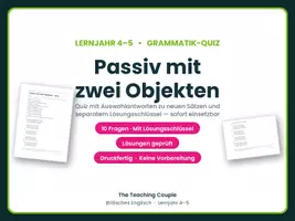Vorschau - Quiz - Passiv mit zwei Objekten – Englisch-Quiz - Deckblatt