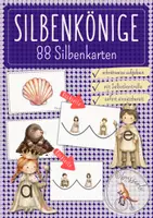 Vorschau - Unterrichtsreihen - SILBENKÖNIGE Silbenkarten für Freiarbeit | Silben gliedern, Vokale und Silbenkerne erkennen | Deutsch Anfangsunterricht Klasse 1 - Deckblatt