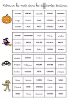 Aperçu - Feuilles d'exercices - Halloween - dossier vocabulaire - Page 1