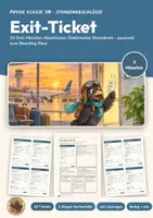 Vorschau - Arbeitsblätter - Exit-Tickets Physik 7/8 | 10 Stundenabschlüsse à 3 Minuten mit Lösungen | Stromkreis, Spannung, ohmsches Gesetz | Exit-Ticket zum Boarding Pass - Deckblatt