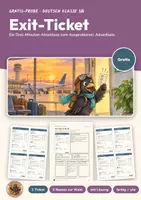 Vorschau - Arbeitsblätter - Exit-Ticket Deutsch 5/6 gratis | 3-Minuten-Abschluss mit Lösung | Adverbiale | Exit-Ticket zum Boarding Pass - Deckblatt