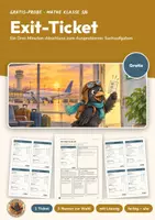 Vorschau - Arbeitsblätter - Exit-Ticket Mathe 5/6 gratis | 3-Minuten-Abschluss mit Lösung | Sachaufgaben | Exit-Ticket zum Boarding Pass - Deckblatt