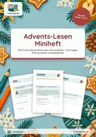 Vorschau - Unterrichtsreihen - Advents-Lesen – Klasse 1 und 2 – Miniheft Lesen und Verstehen mit großer Schrift - Deckblatt