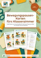 Vorschau - Aufgabenkarten - Bewegungspausen-Karten fürs Klassenzimmer – Klasse 1, 2, 3 und 4 – Legematerial - Deckblatt