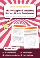 Vorschau - Arbeitsblätter - Muttertag Vatertag Klasse 2 und 3 | Deutsch Arbeitsblätter & Faltkarte | mit Lösungen - Deckblatt
