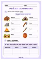 Vista previa - Hojas de trabajo - Sílabas en la prehistoria CAST-CAT - @profe_ept - página 2