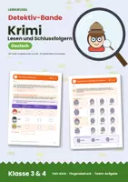 Vorschau - Arbeitsblätter - Krimi lesen Klasse 3 und 4 | Detektiv Arbeitsblätter Schlussfolgern | mit Lösungen - Deckblatt