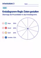 Vorschau - Arbeitsblätter - Kreisdiagramm-Regie: Daten gestalten Klasse 6 Gymnasium | Mathematik Sekundarstufe I | 10 Arbeitsblätter mit Lösungen als PDF - Seite 3