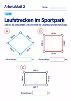 Vorschau - Arbeitsblätter - Laufstrecken im Sportpark Klasse 6 Gymnasium | Mathematik Sekundarstufe I | 10 Arbeitsblätter mit Lösungen als PDF - Seite 2