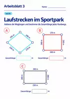Vorschau - Arbeitsblätter - Laufstrecken im Sportpark Klasse 6 Gymnasium | Mathematik Sekundarstufe I | 10 Arbeitsblätter mit Lösungen als PDF - Seite 3