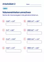 Vorschau - Arbeitsblätter - Volumeneinheiten umrechnen Klasse 6 Gymnasium | Mathematik Sekundarstufe I | 10 Arbeitsblätter mit Lösungen als PDF - Seite 2