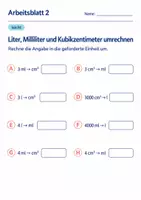 Vorschau - Arbeitsblätter - Liter, Milliliter und Kubikzentimeter umrechnen Klasse 6 Gymnasium | Mathematik Sekundarstufe I | 10 Arbeitsblätter mit Lösungen als PDF - Seite 2
