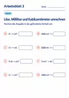 Vorschau - Arbeitsblätter - Liter, Milliliter und Kubikzentimeter umrechnen Klasse 6 Gymnasium | Mathematik Sekundarstufe I | 10 Arbeitsblätter mit Lösungen als PDF - Seite 3