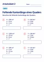 Vorschau - Arbeitsblätter - Fehlende Kantenlänge eines Quaders Klasse 6 Gymnasium | Mathematik Sekundarstufe I | 10 Arbeitsblätter mit Lösungen als PDF - Seite 2