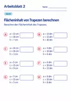 Vorschau - Arbeitsblätter - Flächeninhalt von Trapezen berechnen Klasse 6 Gymnasium | Mathematik Sekundarstufe I | 10 Arbeitsblätter mit Lösungen als PDF - Seite 2