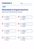 Vorschau - Arbeitsblätter - Flächeninhalt von Trapezen berechnen Klasse 6 Gymnasium | Mathematik Sekundarstufe I | 10 Arbeitsblätter mit Lösungen als PDF - Seite 3