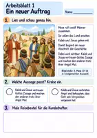 Vorschau - Arbeitsblätter - Kaleb und Josua vertrauen Gott | Religion Klasse 2 Arbeitsblätter | Evangelische Religionslehre | 10 Arbeitsblätter als PDF - Seite 1
