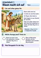 Vorschau - Arbeitsblätter - Bileams Esel sieht den Weg | Religion Klasse 2 Arbeitsblätter | Evangelische Religionslehre | 10 Arbeitsblätter als PDF - Seite 1