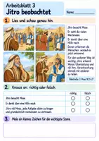 Vorschau - Arbeitsblätter - Jitro gibt Mose guten Rat | Religion Klasse 2 Arbeitsblätter | Evangelische Religionslehre | 10 Arbeitsblätter als PDF - Seite 3