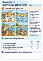 Vorschau - Arbeitsblätter - Josua erinnert am Jordan | Religion Klasse 2 Arbeitsblätter | Evangelische Religionslehre | 10 Arbeitsblätter als PDF - Seite 3