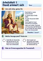 Vorschau - Arbeitsblätter - David lädt Mefi-Boschet ein | Religion Klasse 2 Arbeitsblätter | Evangelische Religionslehre | 10 Arbeitsblätter als PDF - Seite 1