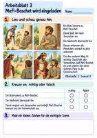 Vorschau - Arbeitsblätter - David lädt Mefi-Boschet ein | Religion Klasse 2 Arbeitsblätter | Evangelische Religionslehre | 10 Arbeitsblätter als PDF - Seite 3