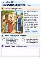 Vorschau - Arbeitsblätter - Elischa und das Öl der Witwe | Religion Klasse 2 Arbeitsblätter | Evangelische Religionslehre | 10 Arbeitsblätter als PDF - Seite 1