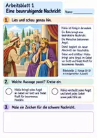 Vorschau - Arbeitsblätter - Hiskia betet um Hilfe | Religion Klasse 2 Arbeitsblätter | Evangelische Religionslehre | 10 Arbeitsblätter als PDF - Seite 1