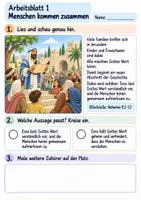 Vorschau - Arbeitsblätter - Esra liest Gottes Wort | Religion Klasse 2 Arbeitsblätter | Evangelische Religionslehre | 10 Arbeitsblätter als PDF - Seite 1