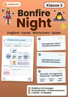 Vorschau - Spiele - Bonfire Night Englisch Klasse 3 | Kartei & Klammerkarten | mit Lösungen - Deckblatt