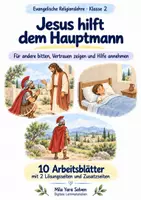 Vorschau - Arbeitsblätter - Jesus hilft dem Hauptmann | Religion Klasse 2 Arbeitsblätter | Evangelische Religionslehre | 10 Arbeitsblätter als PDF - Deckblatt
