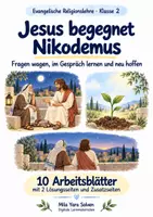 Vorschau - Arbeitsblätter - Jesus begegnet Nikodemus | Religion Klasse 2 Arbeitsblätter | Evangelische Religionslehre | 10 Arbeitsblätter als PDF - Deckblatt