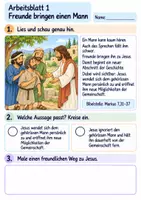 Vorschau - Arbeitsblätter - Jesus hilft einem gehörlosen Mann | Religion Klasse 2 Arbeitsblätter | Evangelische Religionslehre | 10 Arbeitsblätter als PDF - Seite 1