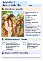 Vorschau - Arbeitsblätter - Jesus hilft einem gehörlosen Mann | Religion Klasse 2 Arbeitsblätter | Evangelische Religionslehre | 10 Arbeitsblätter als PDF - Seite 2