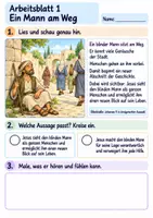 Vorschau - Arbeitsblätter - Jesus hilft einem blinden Mann | Religion Klasse 2 Arbeitsblätter | Evangelische Religionslehre | 10 Arbeitsblätter als PDF - Seite 1