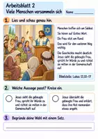Vorschau - Arbeitsblätter - Jesus richtet eine Frau auf | Religion Klasse 2 Arbeitsblätter | Evangelische Religionslehre | 10 Arbeitsblätter als PDF - Seite 2
