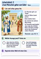 Vorschau - Arbeitsblätter - Jesus erzählt vom Pharisäer und Zöllner | Religion Klasse 2 Arbeitsblätter | Evangelische Religionslehre | 10 Arbeitsblätter als PDF - Seite 2