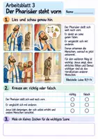 Vorschau - Arbeitsblätter - Jesus erzählt vom Pharisäer und Zöllner | Religion Klasse 2 Arbeitsblätter | Evangelische Religionslehre | 10 Arbeitsblätter als PDF - Seite 3