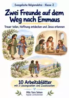 Vorschau - Arbeitsblätter - Zwei Freunde auf dem Weg nach Emmaus | Religion Klasse 2 Arbeitsblätter | Evangelische Religionslehre | 10 Arbeitsblätter als PDF - Deckblatt