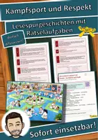 Vorschau - Arbeitsblätter - Kampfsport und Respekt – fair kämpfen nach Regeln – Lesespurgeschichte mit Rätselaufgaben (Klasse 8) - Deckblatt