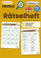 Vorschau - Arbeitsblätter - Herbst Rätselheft Klasse 3 | Rätsel Memory & Domino | mit Lösungen - Deckblatt