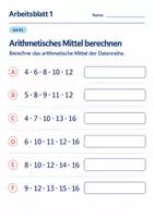 Vorschau - Arbeitsblätter - Arithmetisches Mittel berechnen Klasse 6 Gymnasium | Mathematik Sekundarstufe I | 10 Arbeitsblätter mit Lösungen als PDF - Seite 1