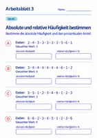 Vorschau - Arbeitsblätter - Absolute und relative Häufigkeit bestimmen Klasse 6 Gymnasium | Mathematik Sekundarstufe I | 10 Arbeitsblätter mit Lösungen als PDF - Seite 3