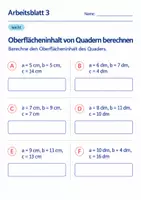 Vorschau - Arbeitsblätter - Oberflächeninhalt von Quadern berechnen Klasse 6 Gymnasium | Mathematik Sekundarstufe I | 10 Arbeitsblätter mit Lösungen als PDF - Seite 3