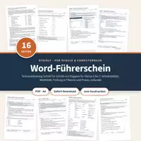 Vorschau - Arbeitsblätter - Word Führerschein Klasse 5–7 – Textverarbeitung in 8 Etappen mit Prüfung - Deckblatt