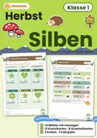Vorschau - Spiele - Herbst Lesen Klasse 1 | Lese-Mal-Blätter mit Silben & Kartei | mit Lösungen - Deckblatt