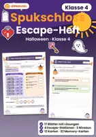 Vorschau - Arbeitsblätter - Halloween Arbeitsblätter Klasse 3 und 4 Bundle | Zahlen bis 1000, Satzglieder, Escape - Seite 1