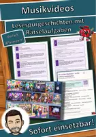 Vorschau - Arbeitsblätter - Musikvideos – wie Bild und Klang zusammenwirken – Lesespurgeschichte mit Rätselaufgaben (Klasse 9) - Deckblatt
